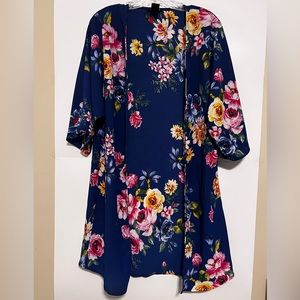 Blue Med Floral Kimono